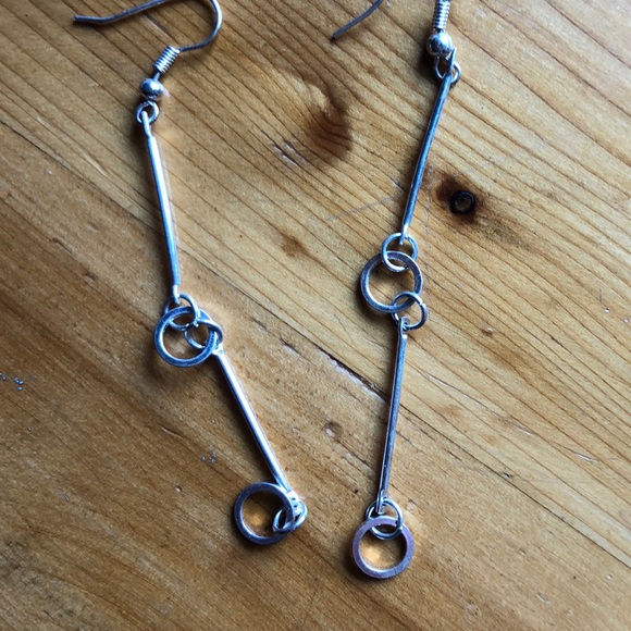 Silver long dangly earrings - Picture 3 of 3